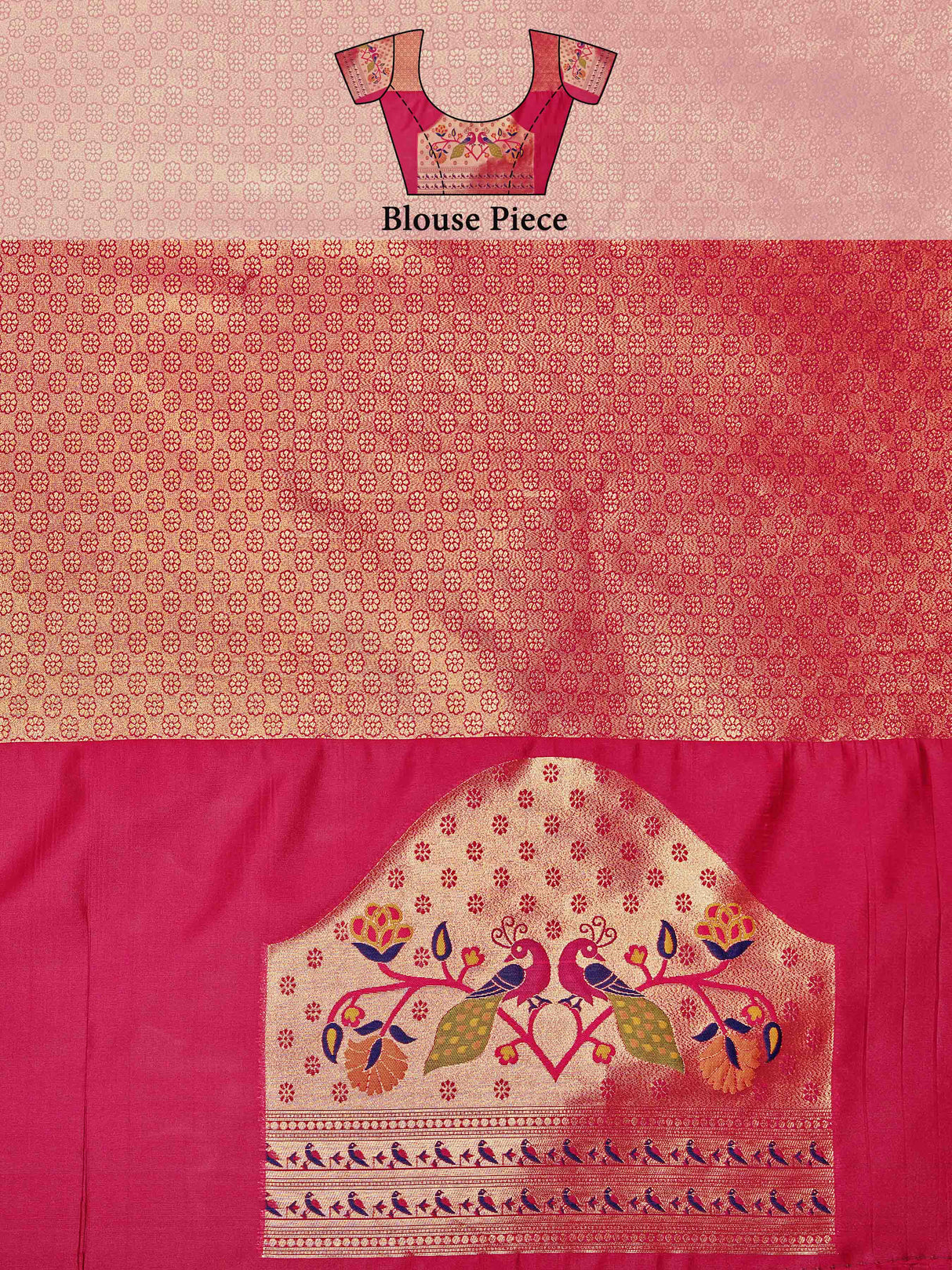 Mimosa Women's Woven Design Kanjivaram Style Art Silk Saree With Blouse Piece : SA00001416NVFREE