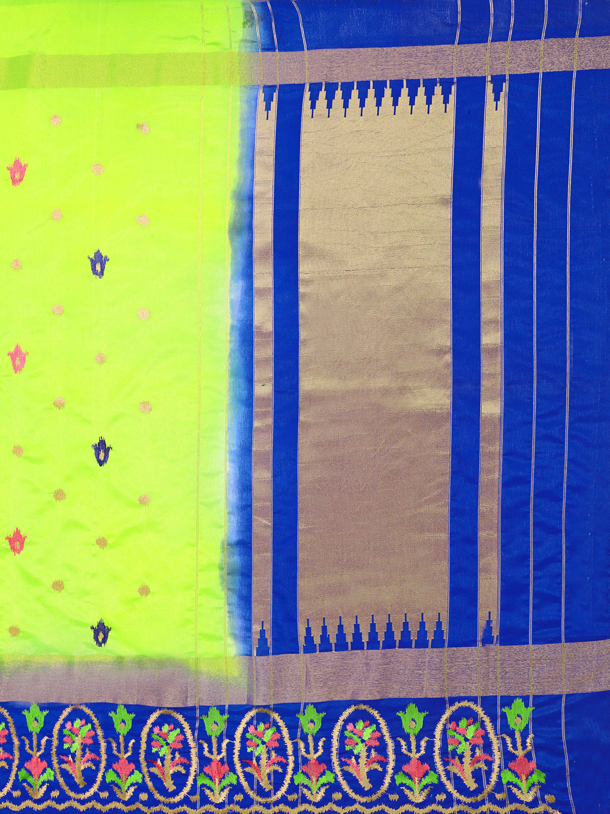 Mimosa Womens Art Silk Saree Kanjivaram style Liril Color