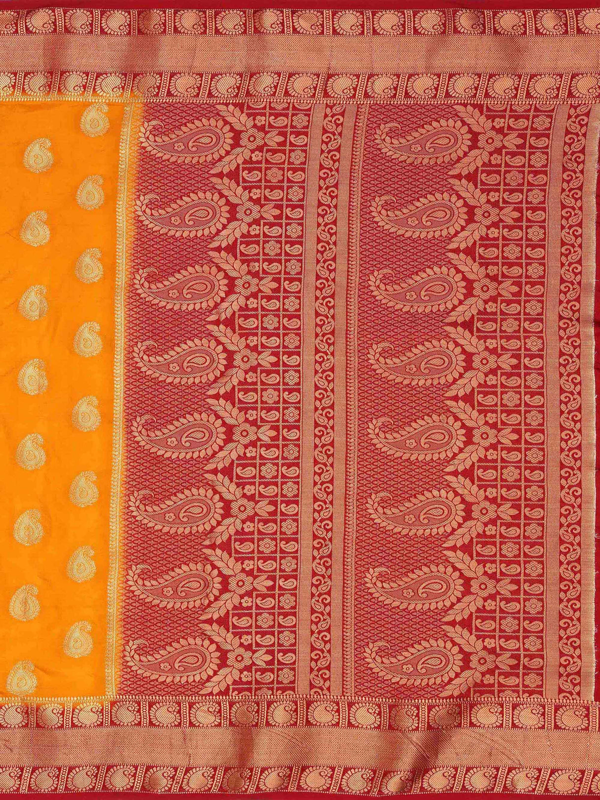 Mimosa Womens Art Silk Saree Kanjivaram Mustard Color