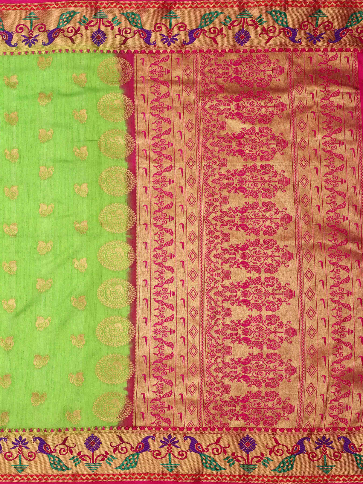Mimosa Womens Art Silk Saree Kanjivaram Liril Color