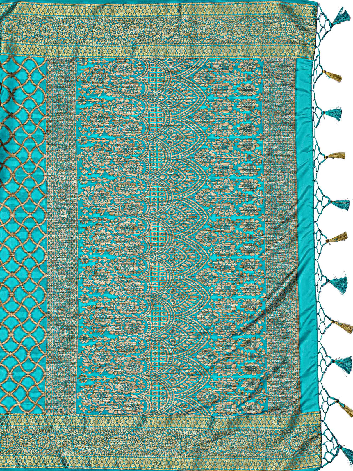 Mimosa Womens Art Silk Saree Kanjivaram Saffire Color