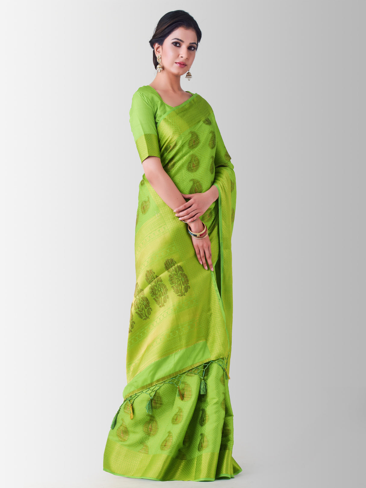 Mimosa Womens Art Silk Saree Kanjivaram Liril Color