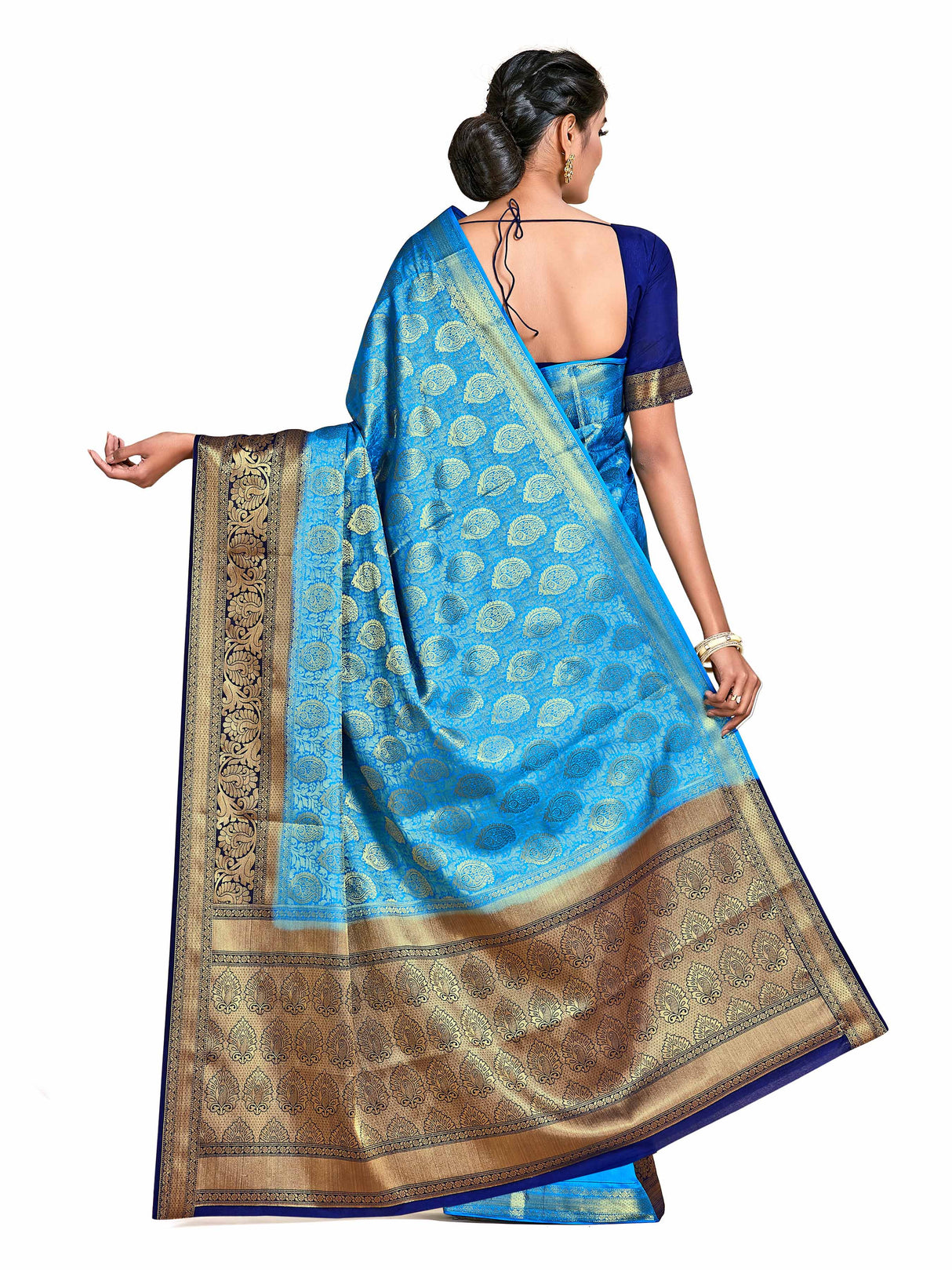 Mimosa Womens Art Silk Saree Kanjivaram Ananda Color