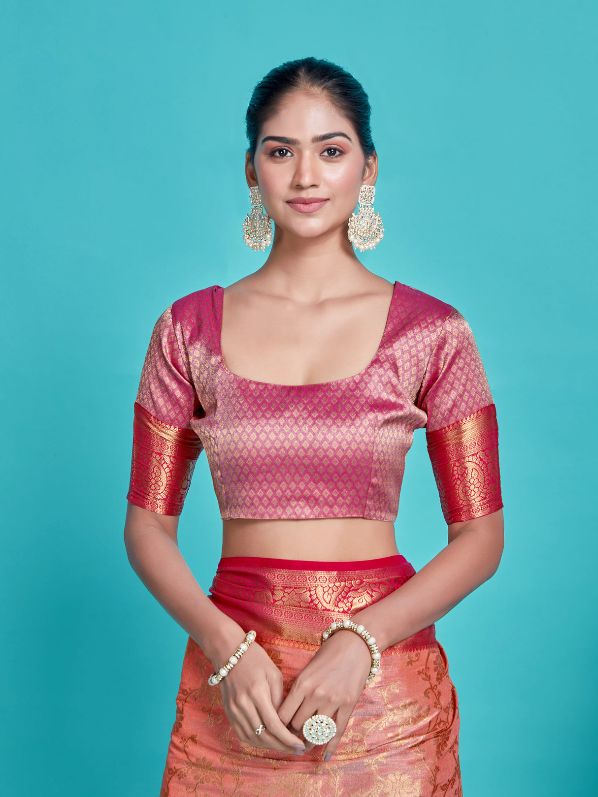 Mimosa Women's Woven Design Kanjivaram Style Art Silk Saree With Blouse Piece : SA0000375PCFREE