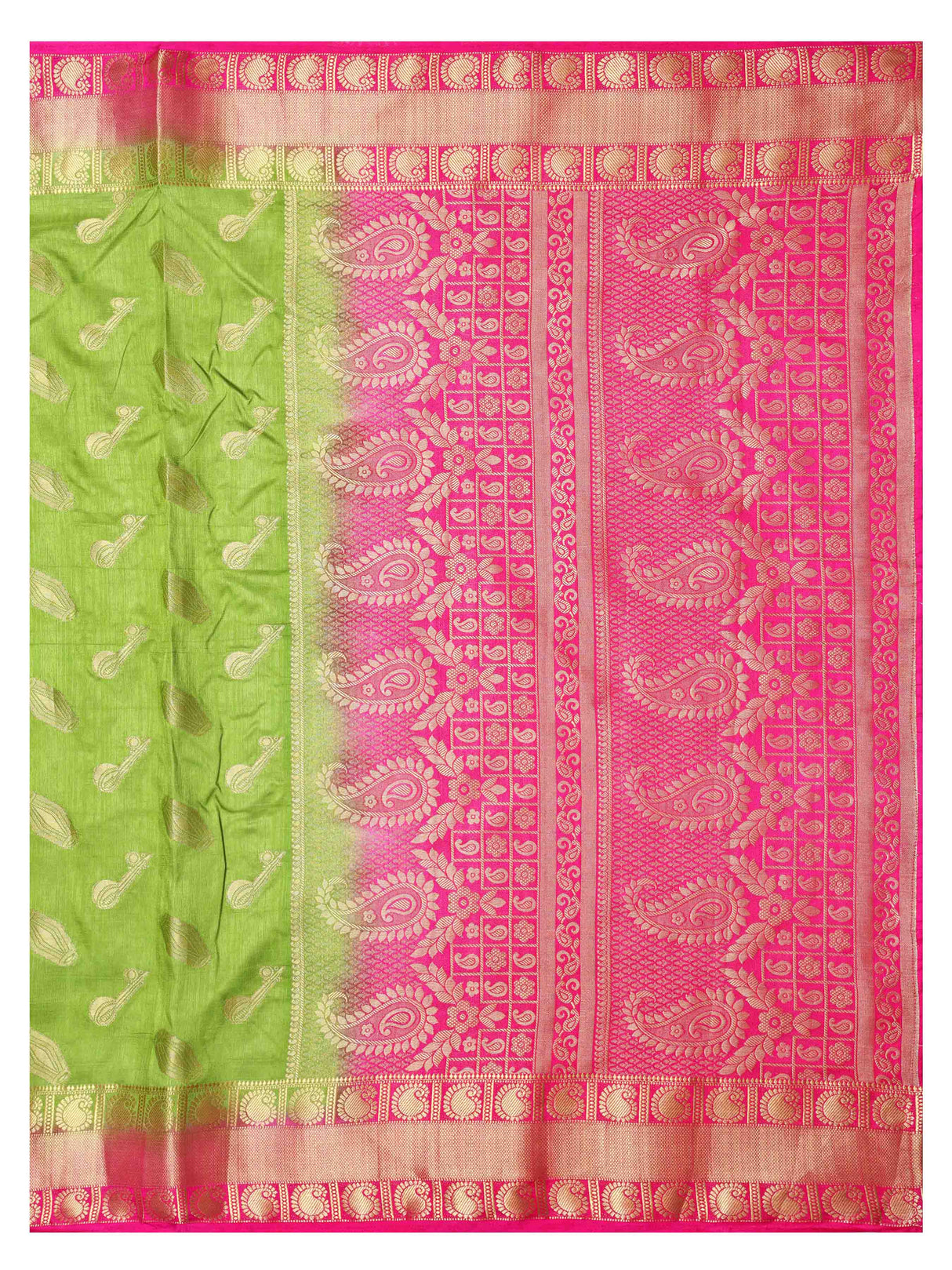 Mimosa Womens Art Silk Saree Kanjivaram Olive Color