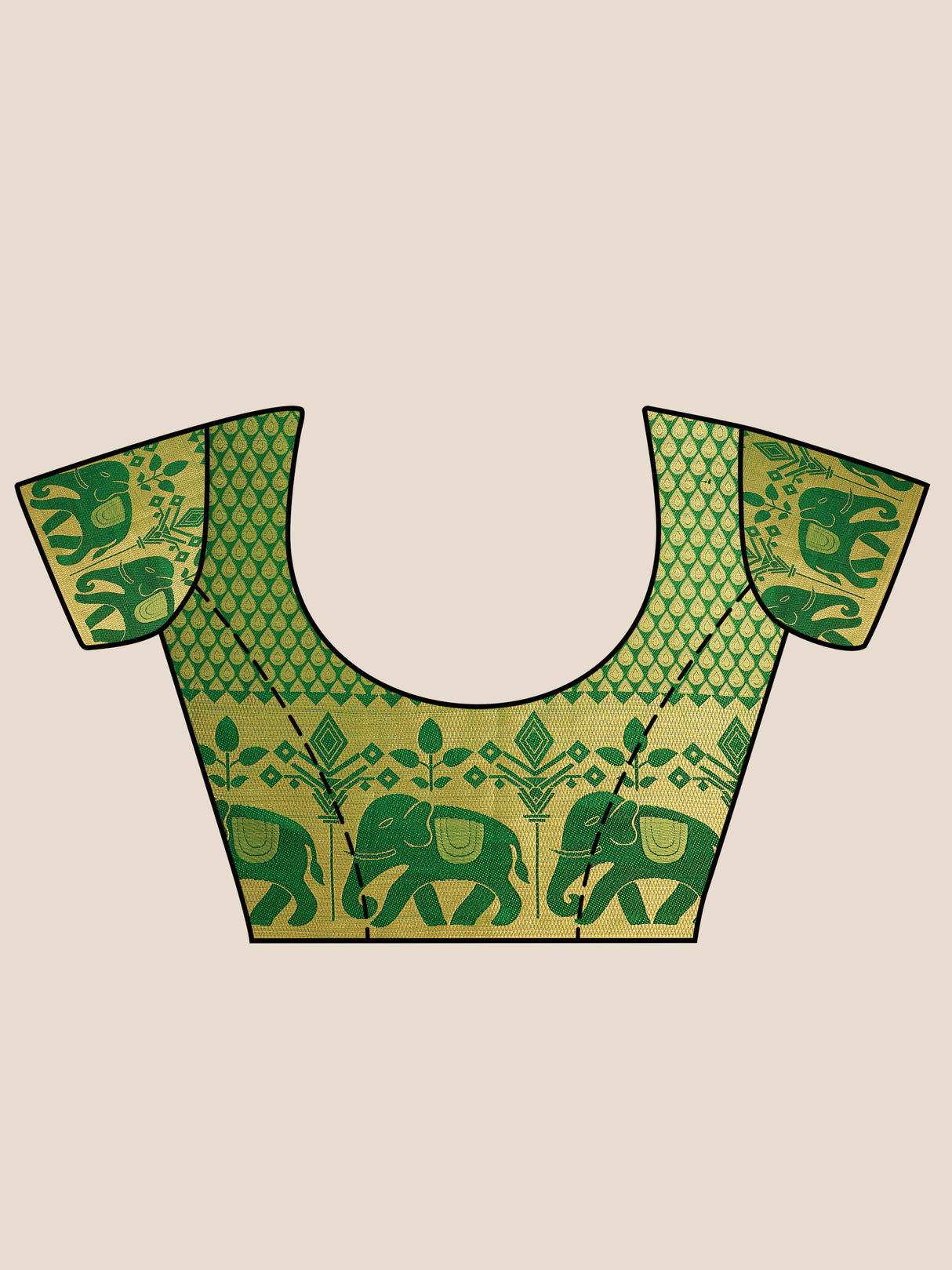 Mimosa Womens Art Silk Saree Kanjivaram Green Color