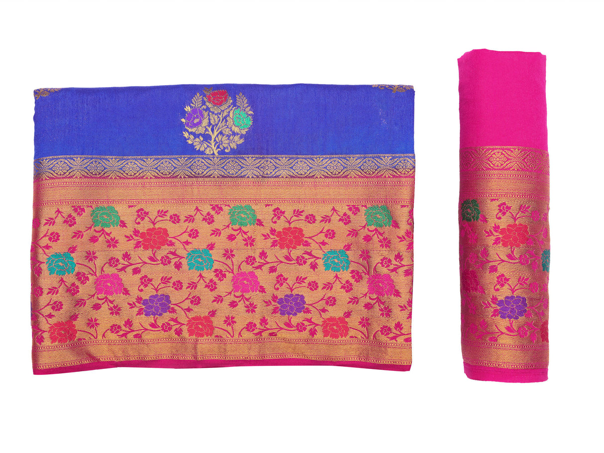 Mimosa Womens Art Silk Saree Dharmavaram Royal Blue Color