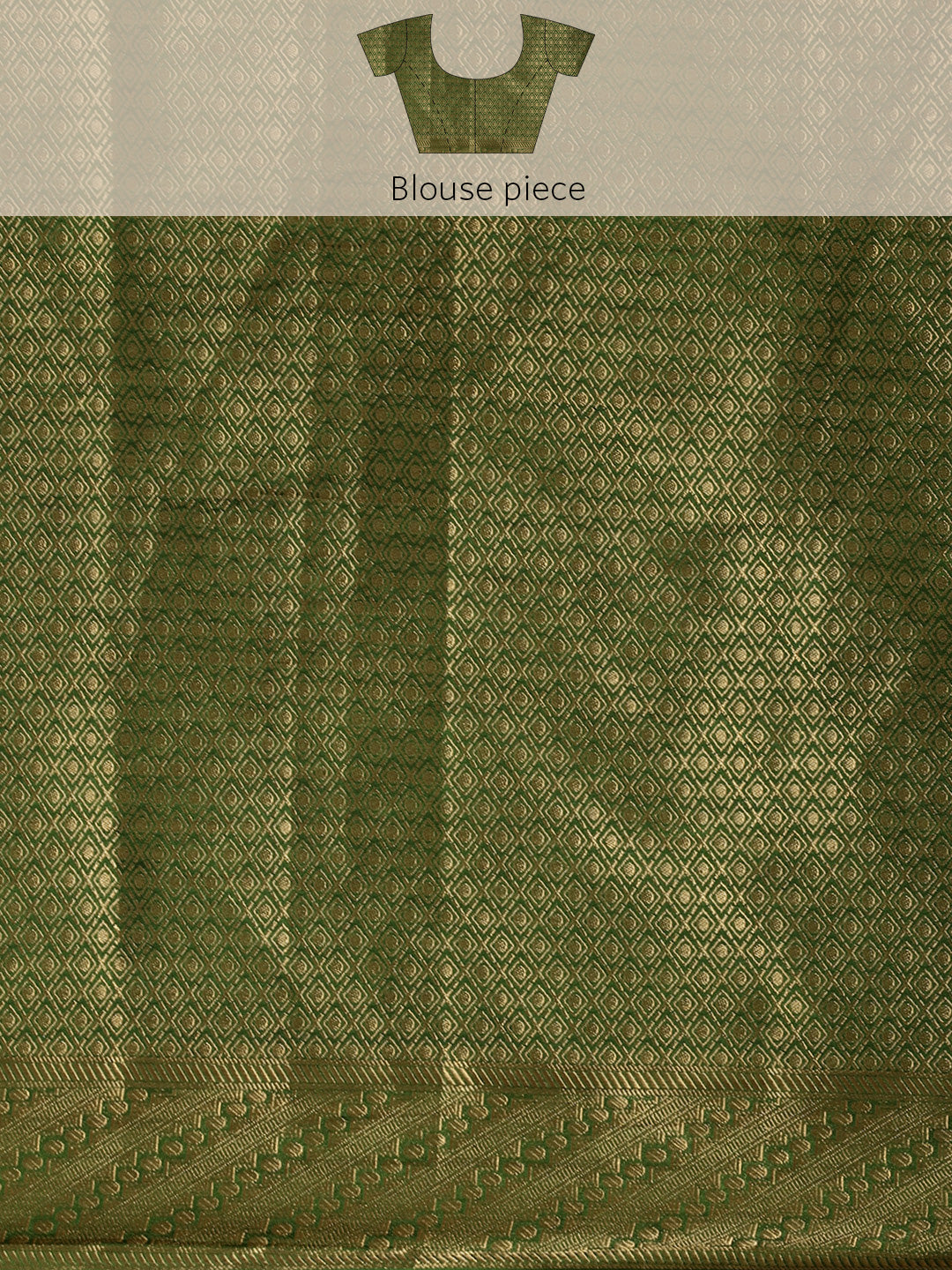 Mimosa Womens Art Silk Saree Kanjivaram Olive Color