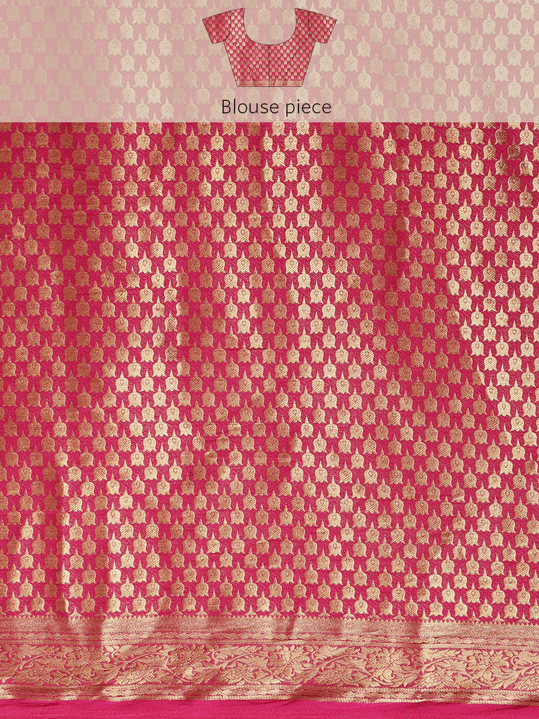 Mimosa Womens Crepe Saree Mysore Silk Rani Color