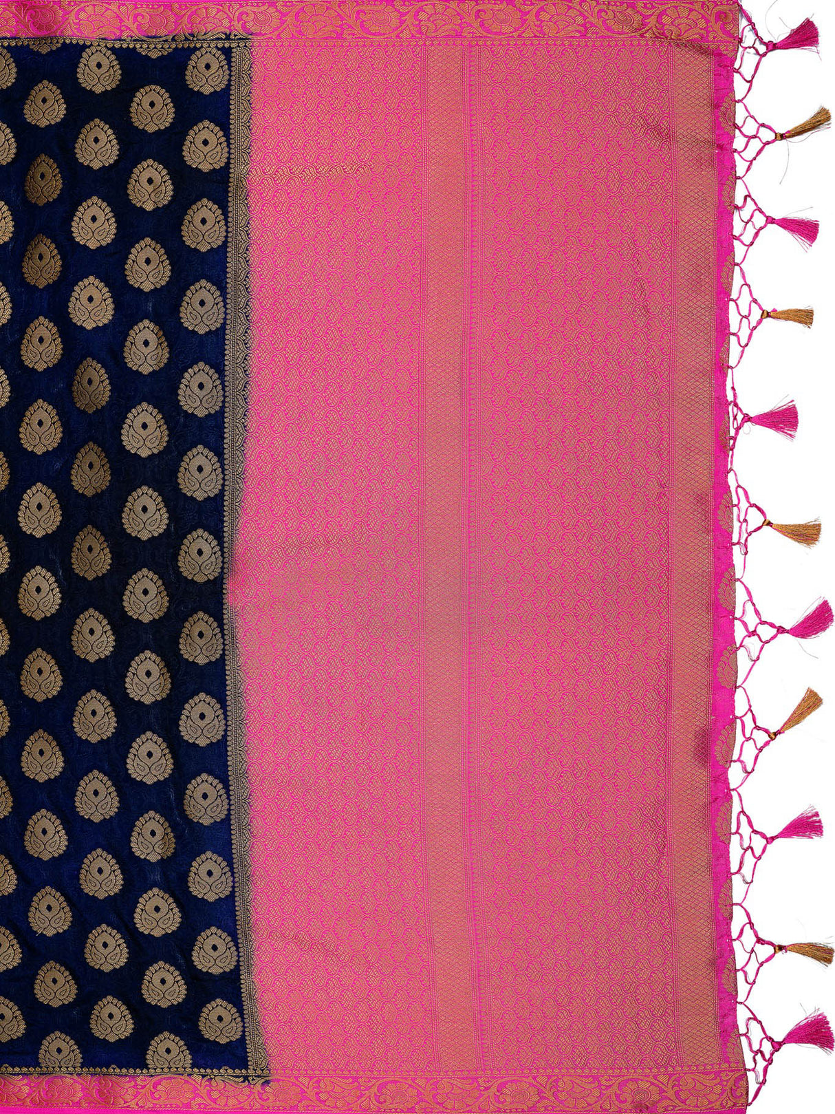 Mimosa Womens Art Silk Saree Kanjivaram Navy Blue Color