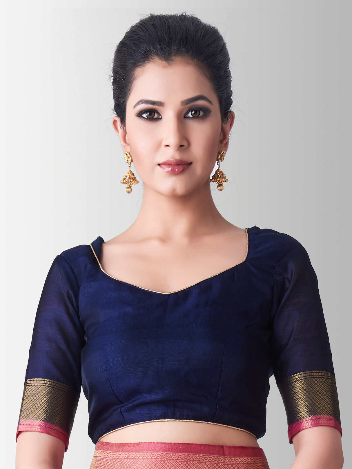 Mimosa Womens Art Silk Saree Kanjivaram Gajjari Color