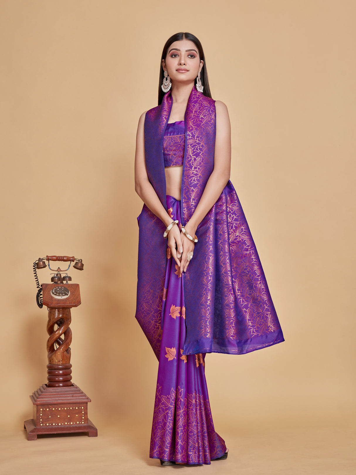 Mimosa Women's Woven Design Kanjivaram Style Art Silk Saree With Blouse Piece : SA00001348PRFREE