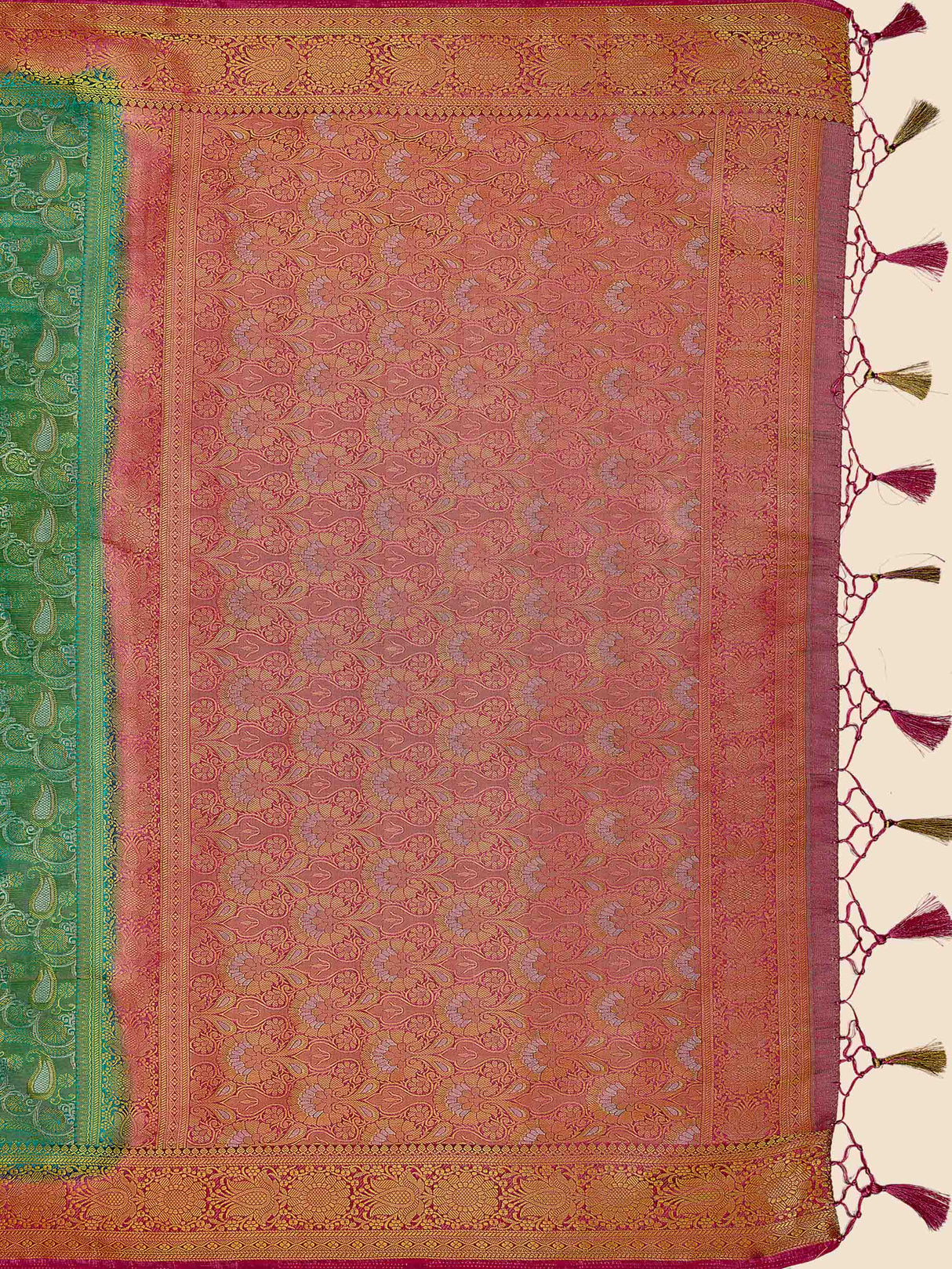 Mimosa Womens Art Silk Saree Kanjivaram Rama Color