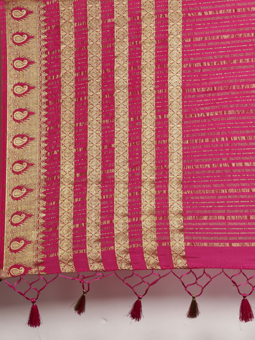 Mimosa Womens Crepe Saree Mysore Silk Navy Blue Color