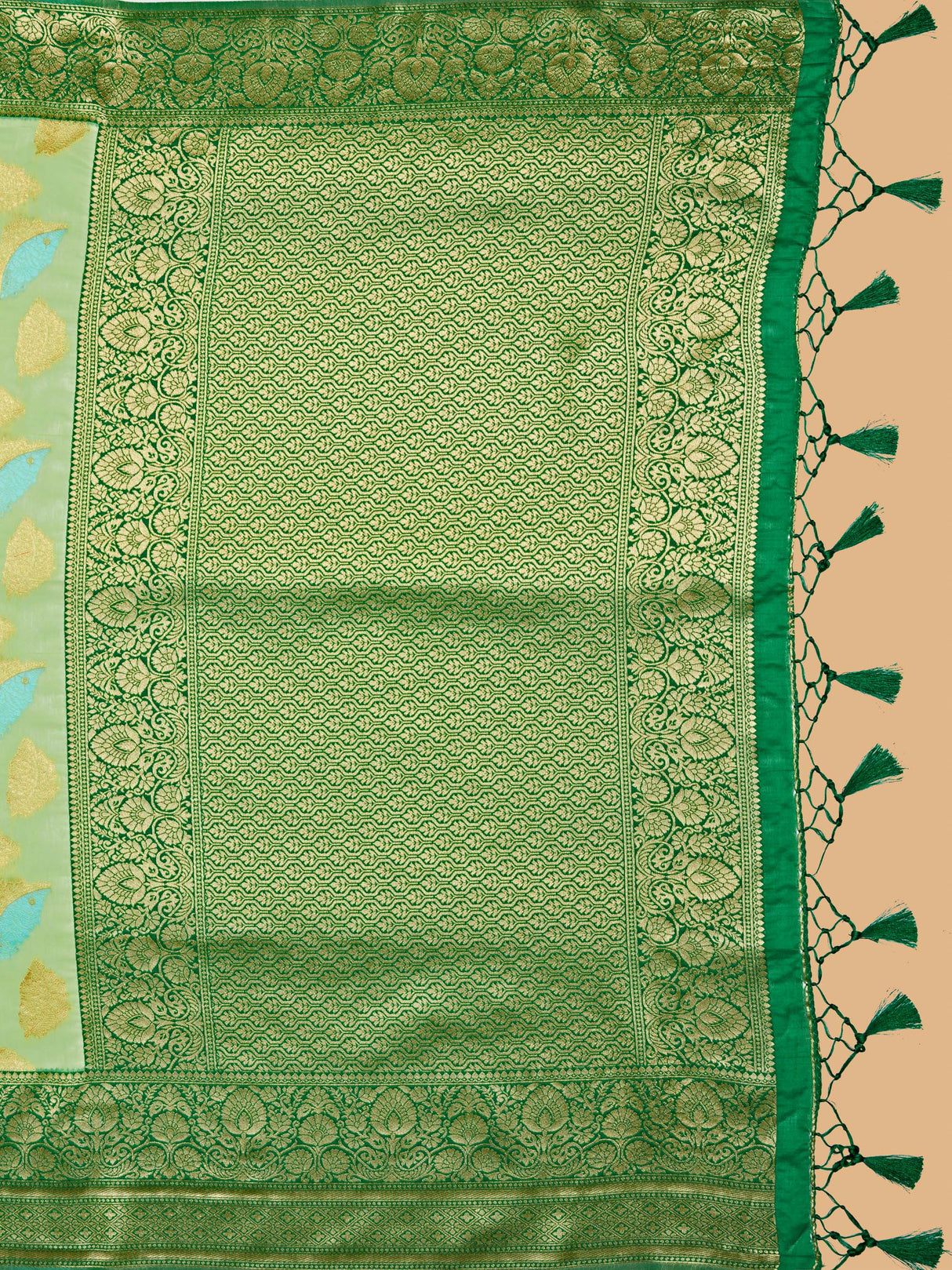 Mimosa Women's Woven Design Kanjivaram Linen Saree With Blouse Piece : SA00001245PSFREE