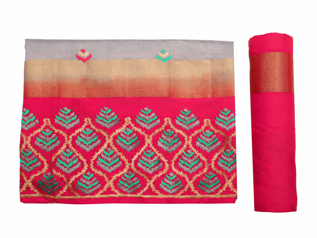 Mimosa Womens Art Silk Saree Kanjivaram Grey Color