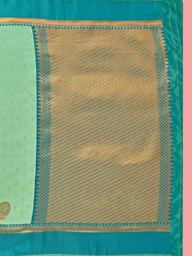 Mimosa Women's Woven Design Kanjivaram Style Art Silk Saree With Blouse Piece : SA00001387PSFREE