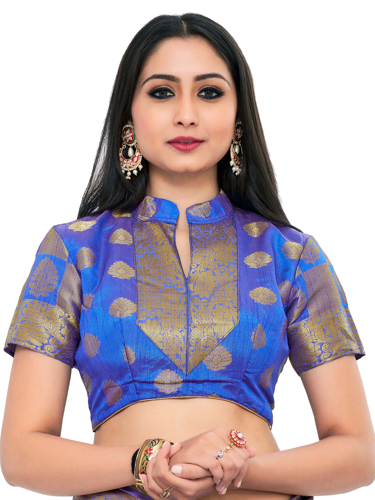 Mimosa Womens Art Silk Saree Kanjivaram Royal Blue Color