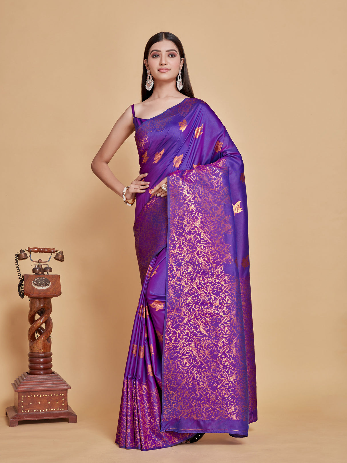 Mimosa Women's Woven Design Kanjivaram Style Art Silk Saree With Blouse Piece : SA00001348PRFREE