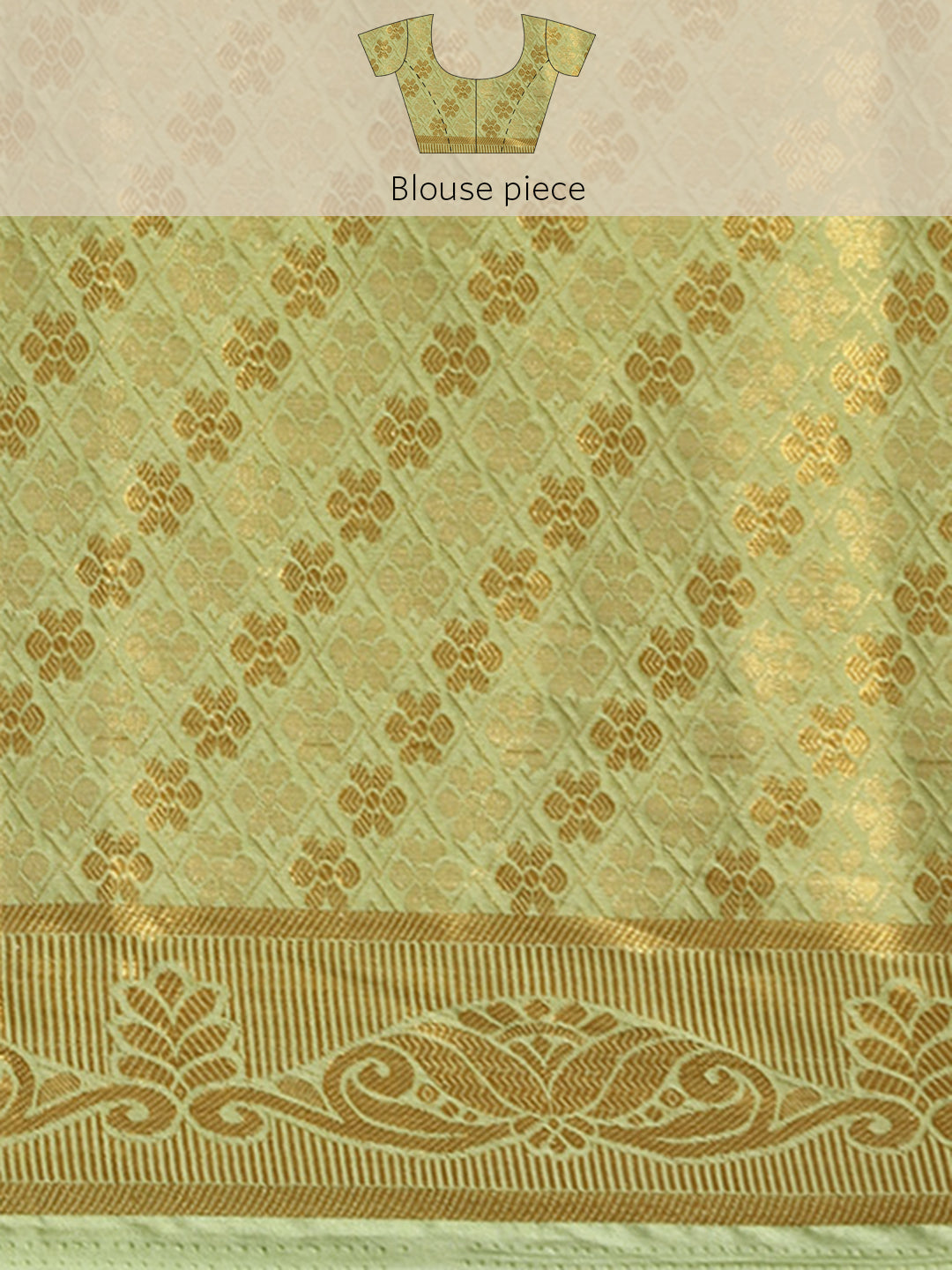 Mimosa Womens Crepe Saree Mysore Silk Pista Color