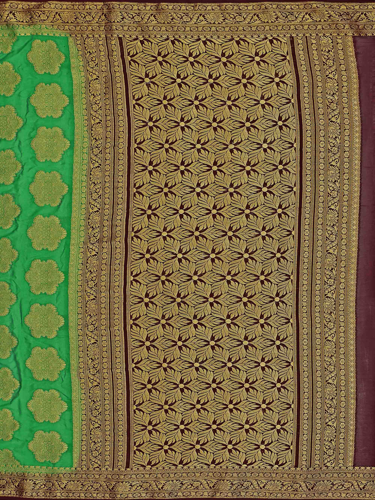 Mimosa Womens Crepe Saree Mysore Silk Green Color