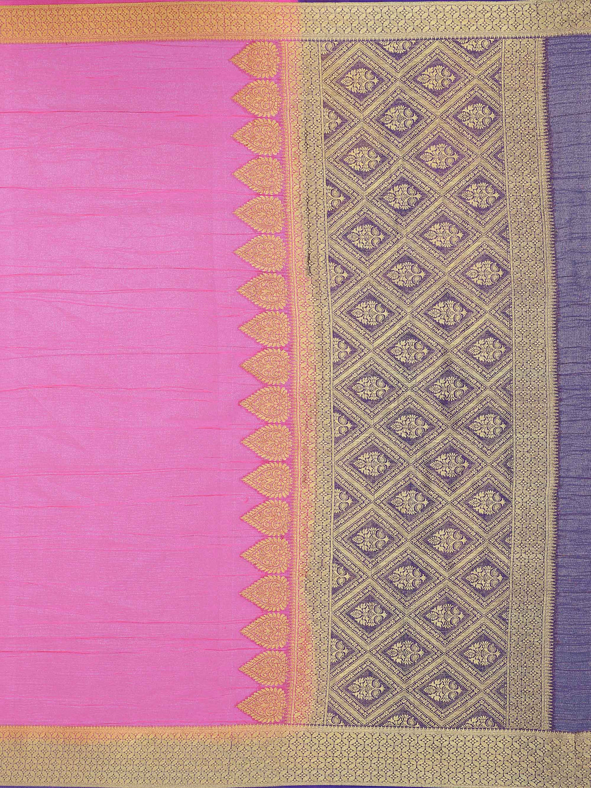 Mimosa Womens Art Silk Saree Kanjivaram style Pink Color