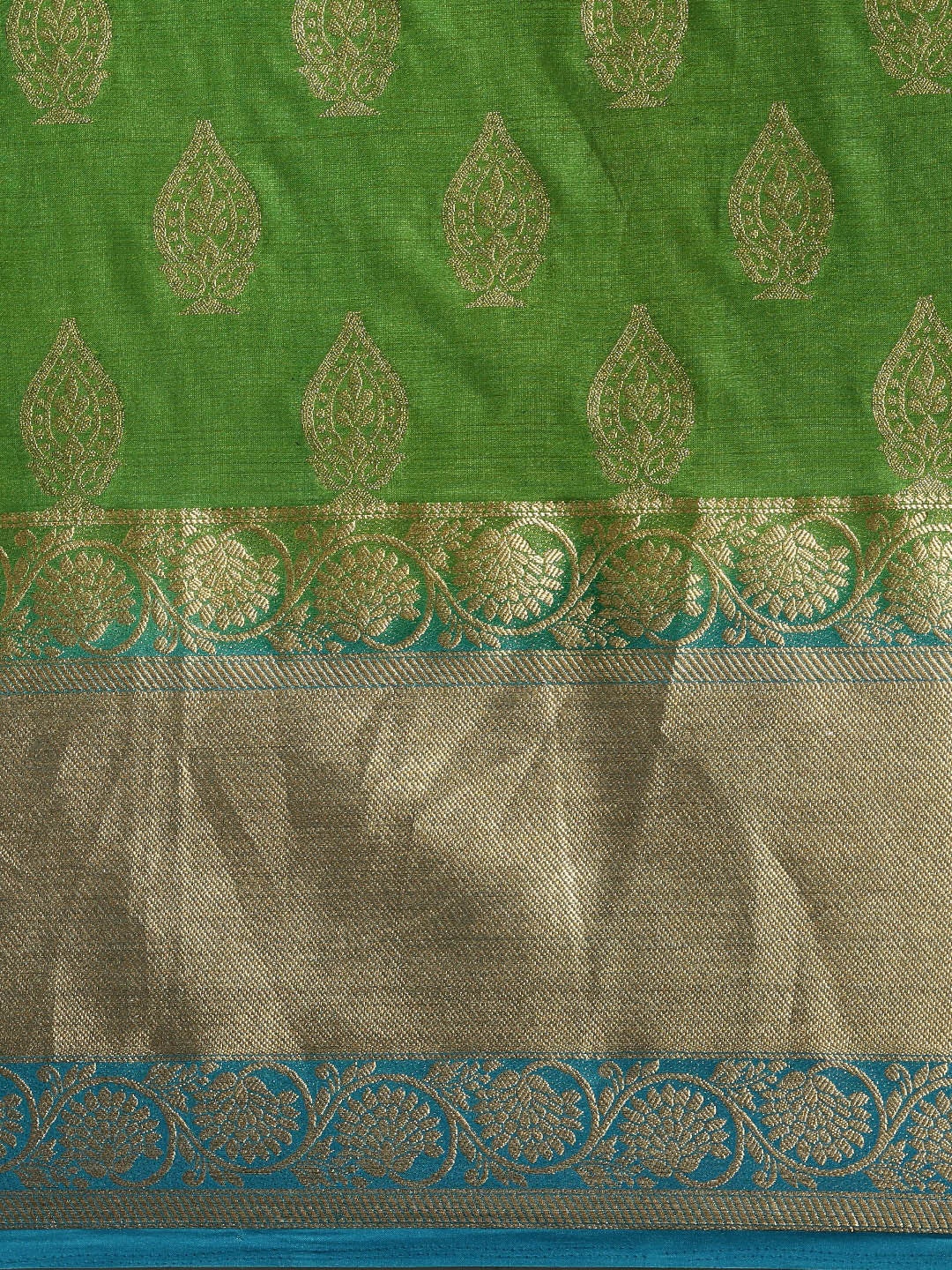 Mimosa Womens Art Silk Saree Kanjivaram Olive Color