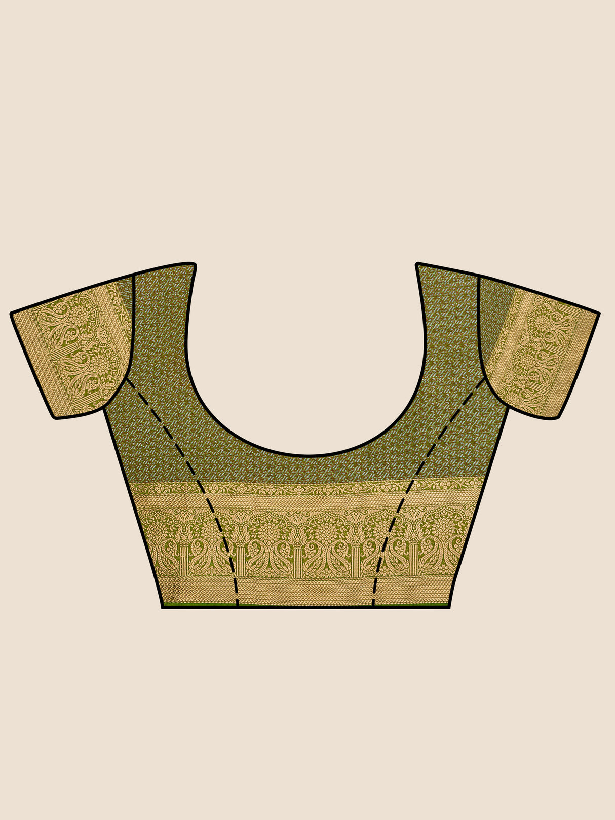 Mimosa Womens Art Silk Saree Kanjivaram Olive Color