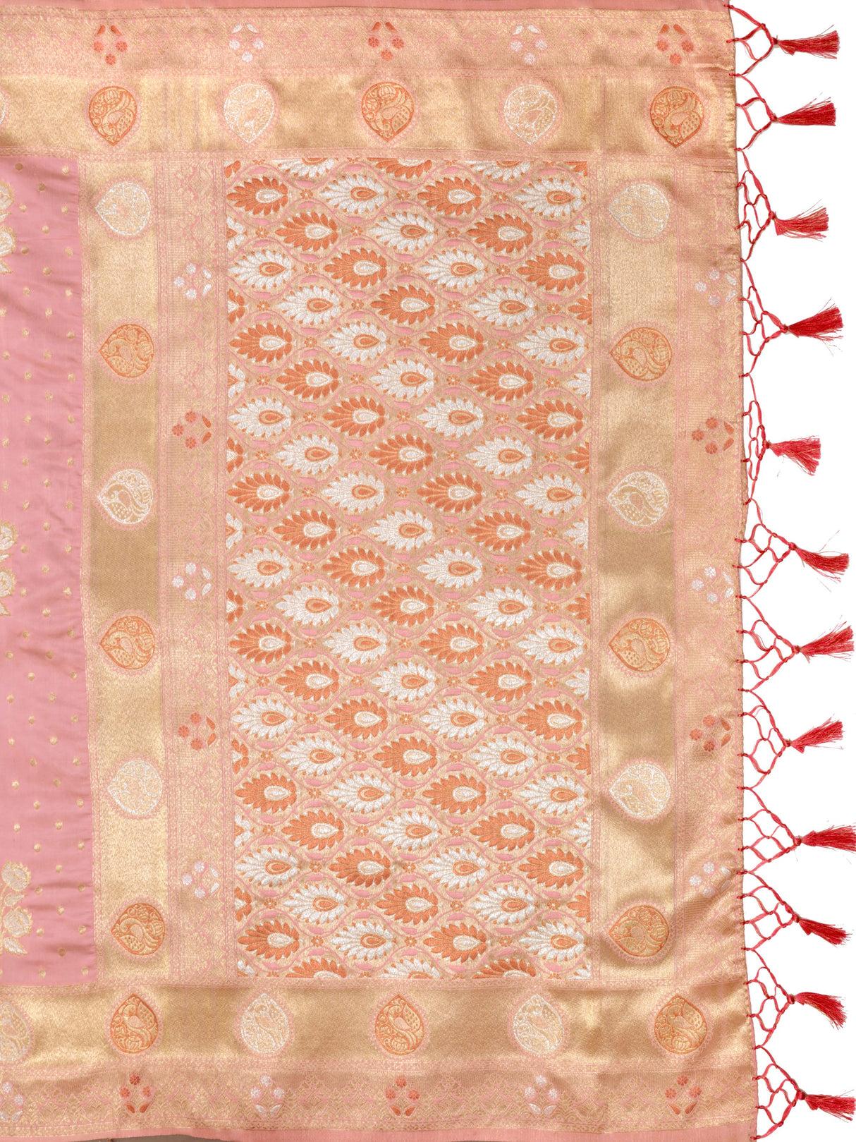 Mimosa Women's Woven Design Kanjivaram Art Silk Saree With Blouse Piece : SA0000905PNK