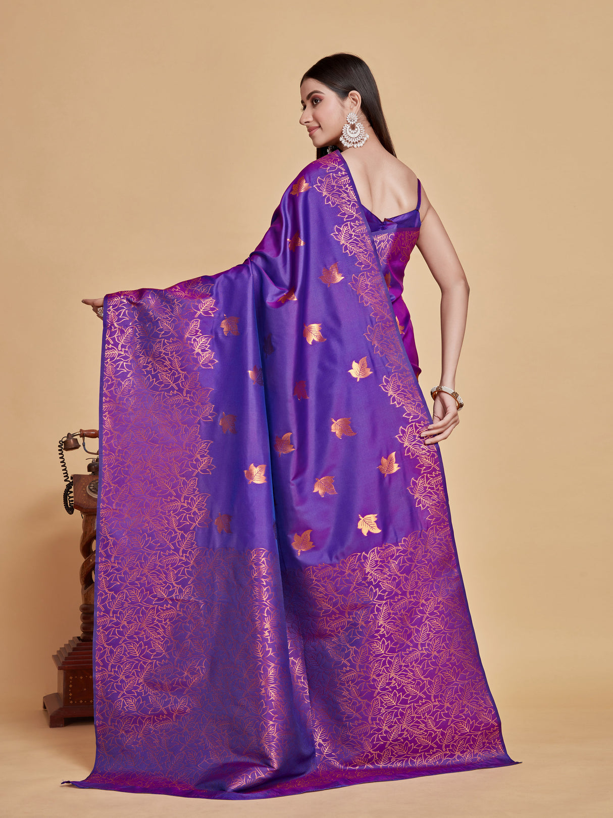 Mimosa Women's Woven Design Kanjivaram Style Art Silk Saree With Blouse Piece : SA00001348PRFREE