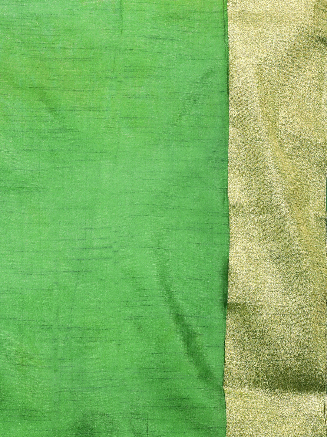 Mimosa Womens Art Silk Saree Kanjivaram Mustard Color