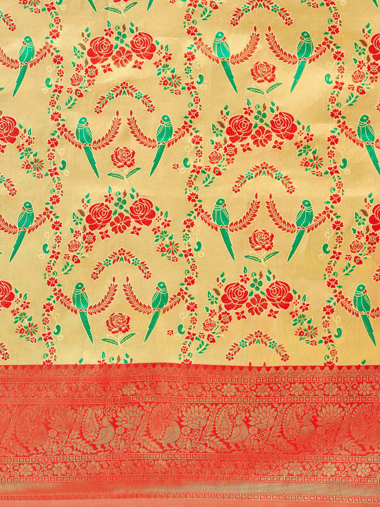 Mimosa Women's Woven Design Kanjivaram Style Art Silk Saree With Blouse Piece : SA00001257YLWFREE