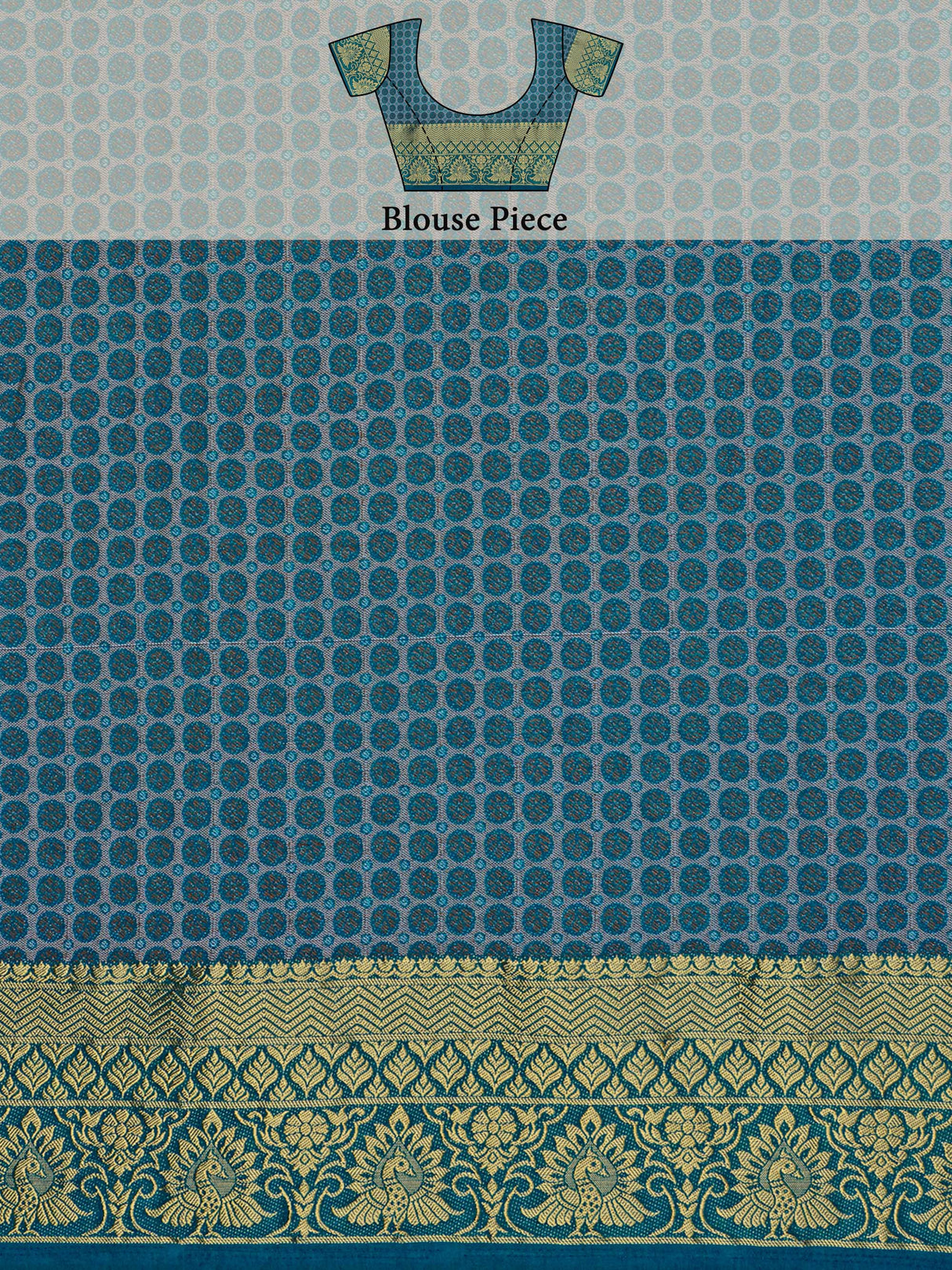 Mimosa Womens Art Silk Saree Kanjivaram Saffire Color