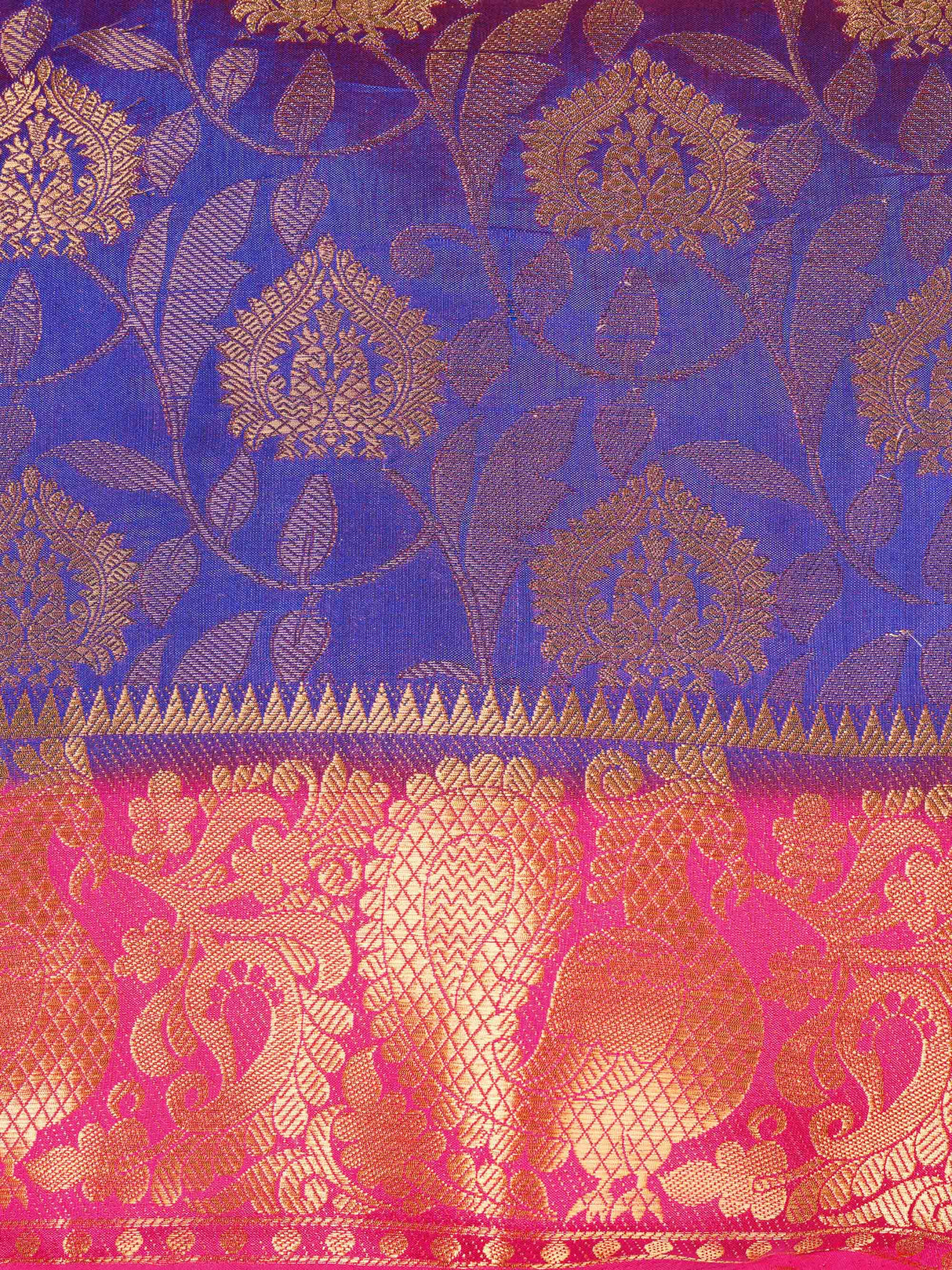 Mimosa Womens Art Silk Saree Kanjivaram Royal Blue Color