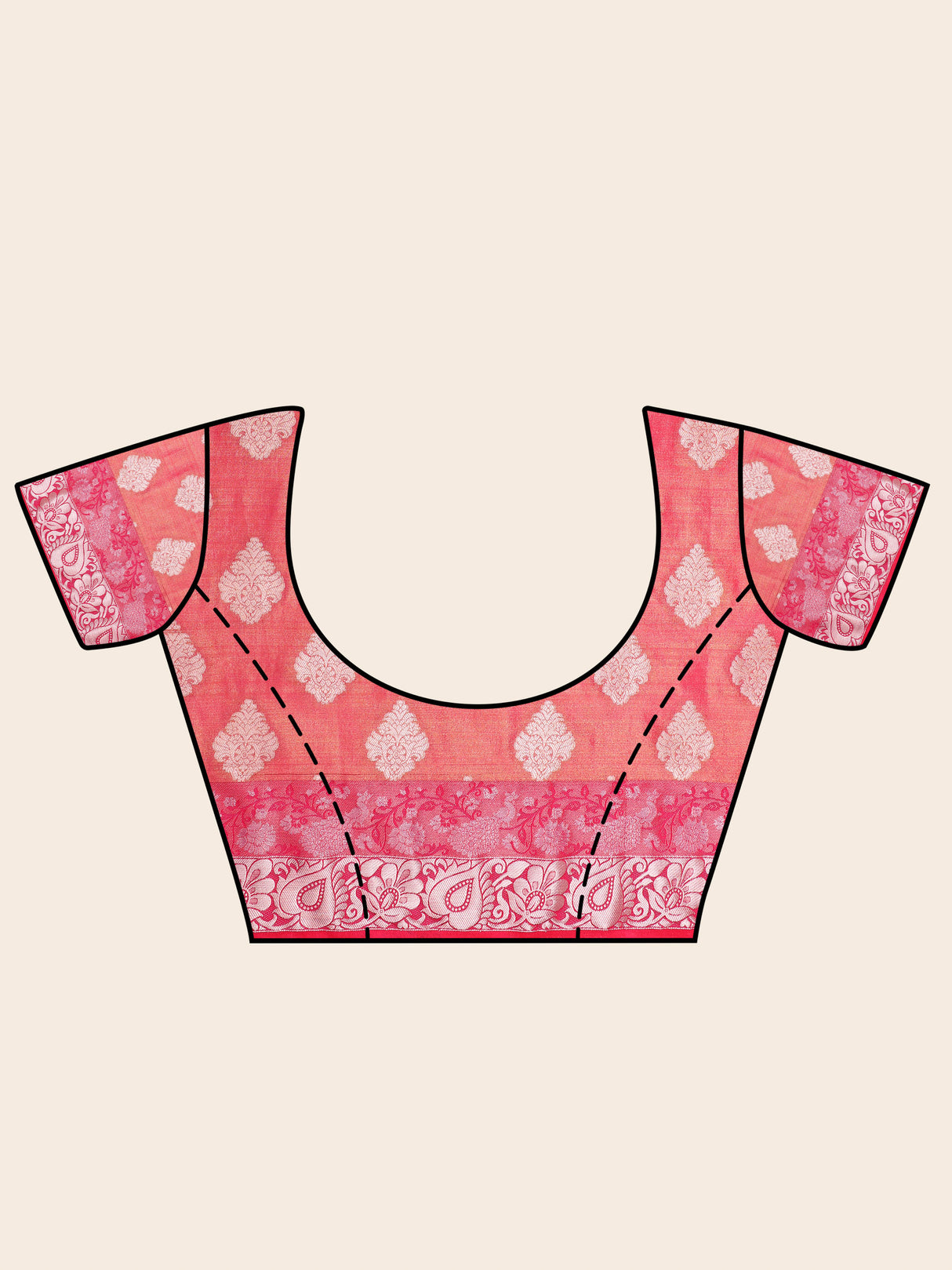 Mimosa Womens Art Silk Saree Kanjivaram Peach Color