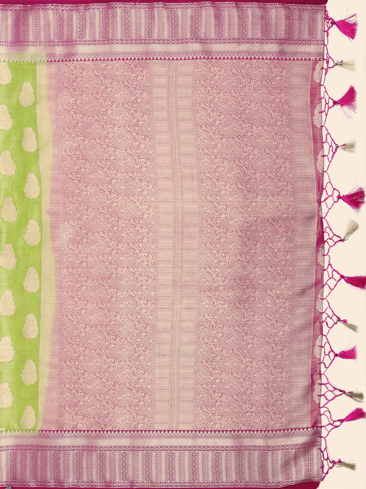 Mimosa Womens Art Silk Saree Kanjivaram Olive Color