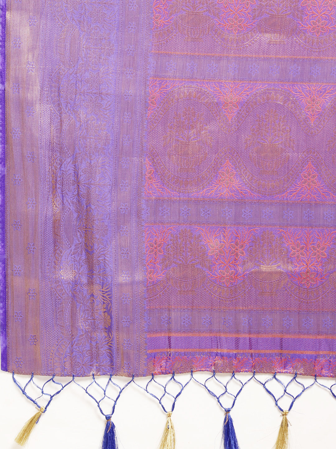 Mimosa Womens Art Silk Saree Kanjivaram Violet Color