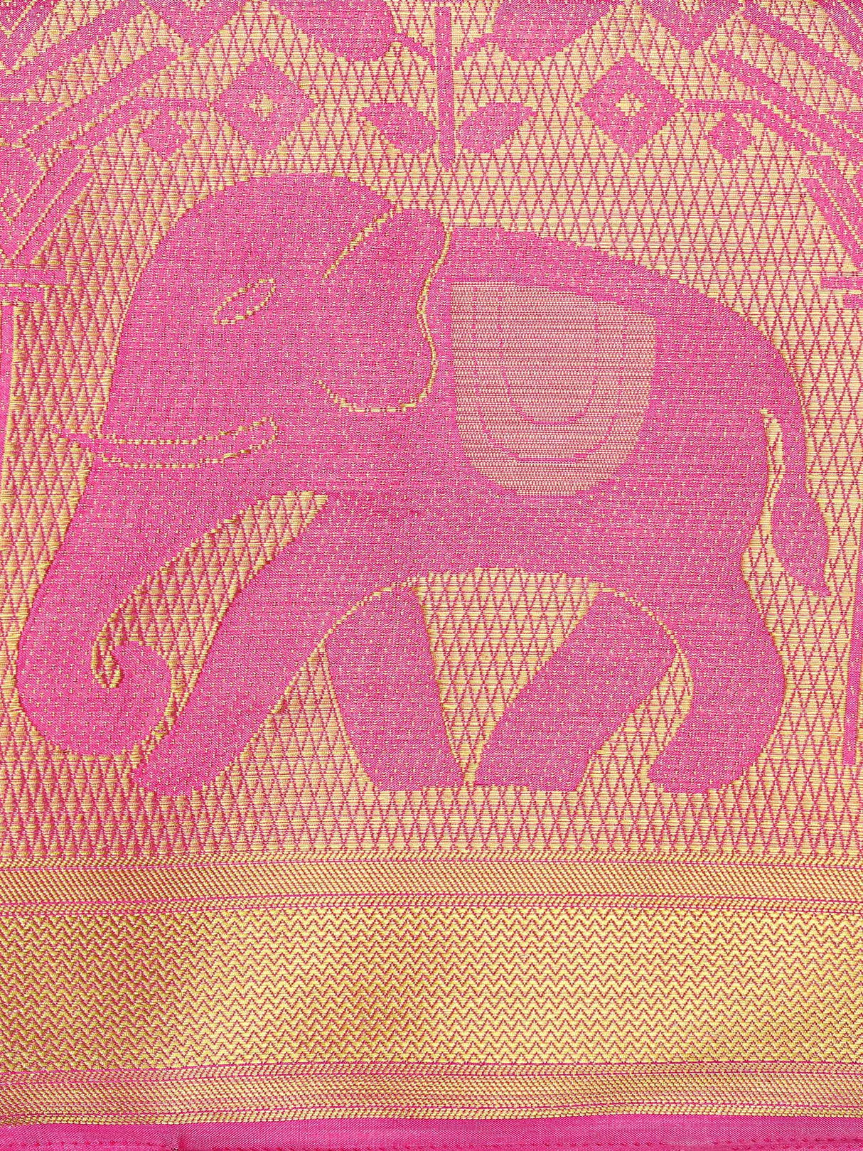 Mimosa Womens Art Silk Saree Kanjivaram Gajjari Color