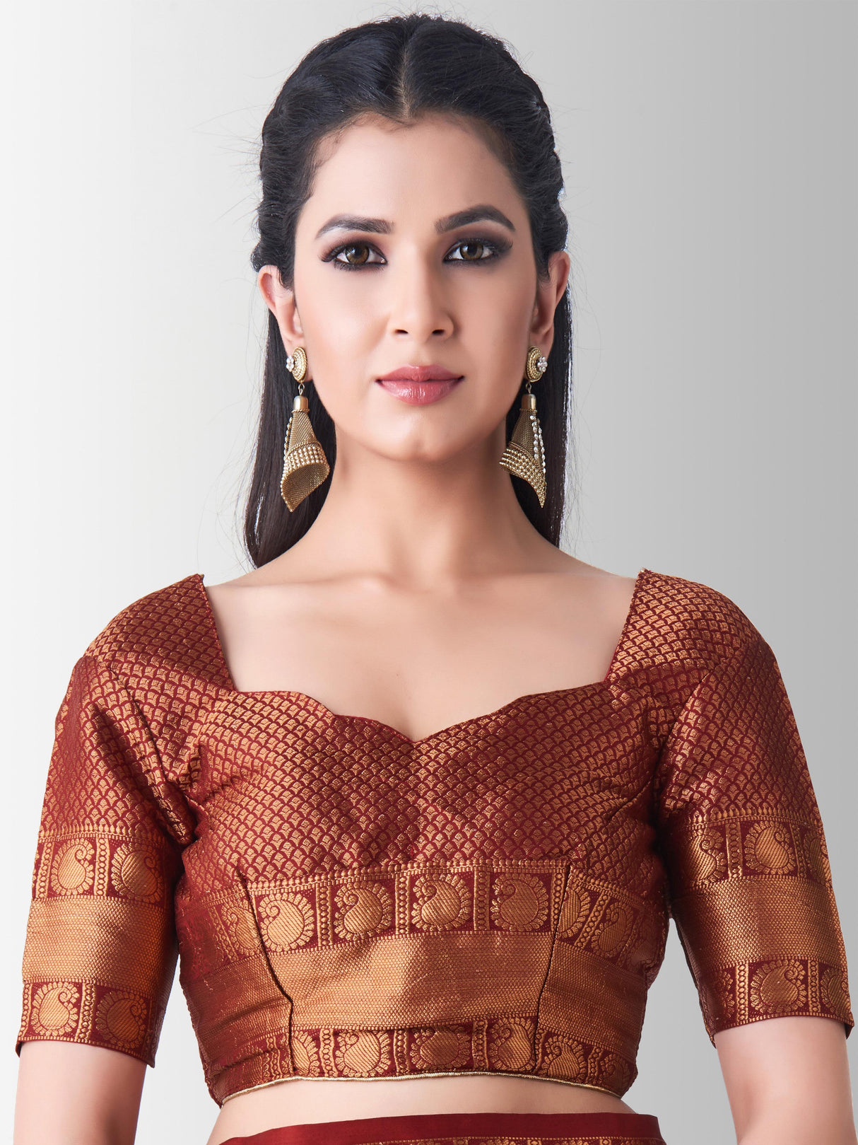 Mimosa Womens Art Silk Saree Kanjivaram Mustard Color