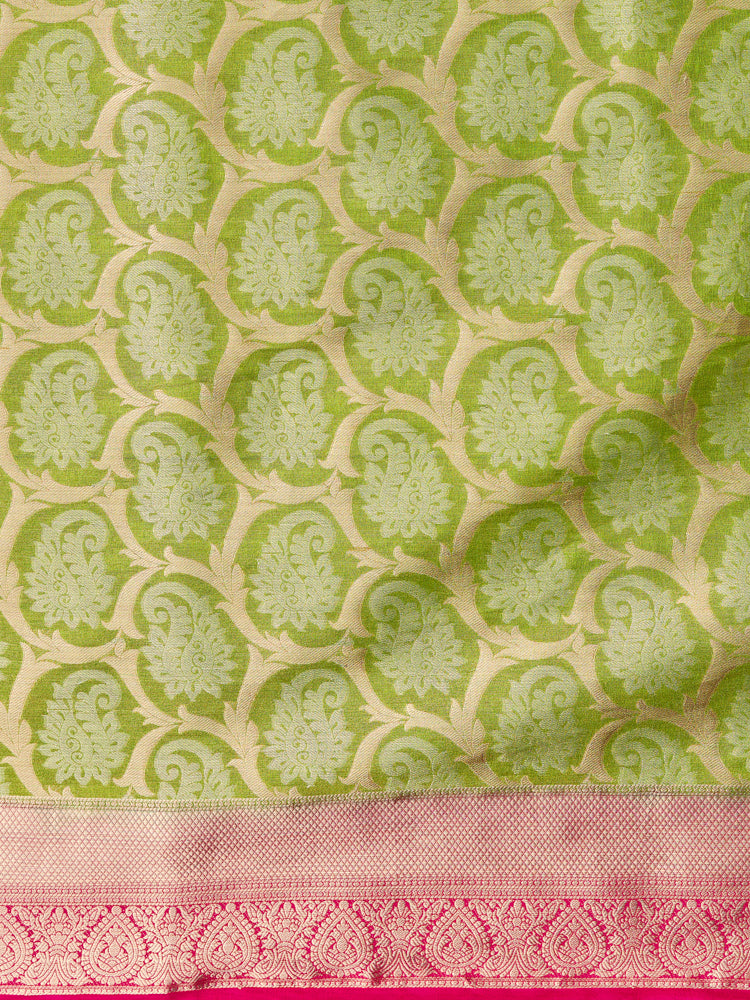 Mimosa Women's Woven Design Kanjivaram Style Art Silk Saree With Blouse Piece : SA0000385OLFREE