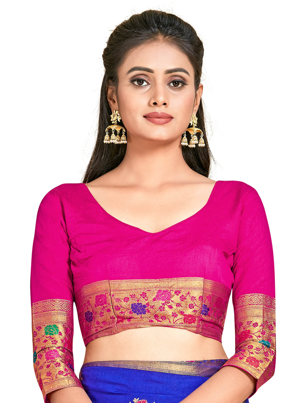 Mimosa Womens Art Silk Saree Dharmavaram Royal Blue Color