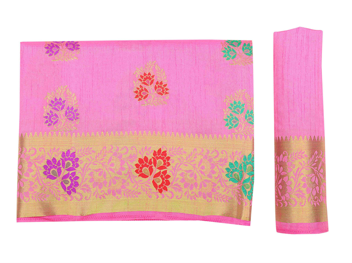 Mimosa Womens Art Silk Saree Dharmavaram Pink Color