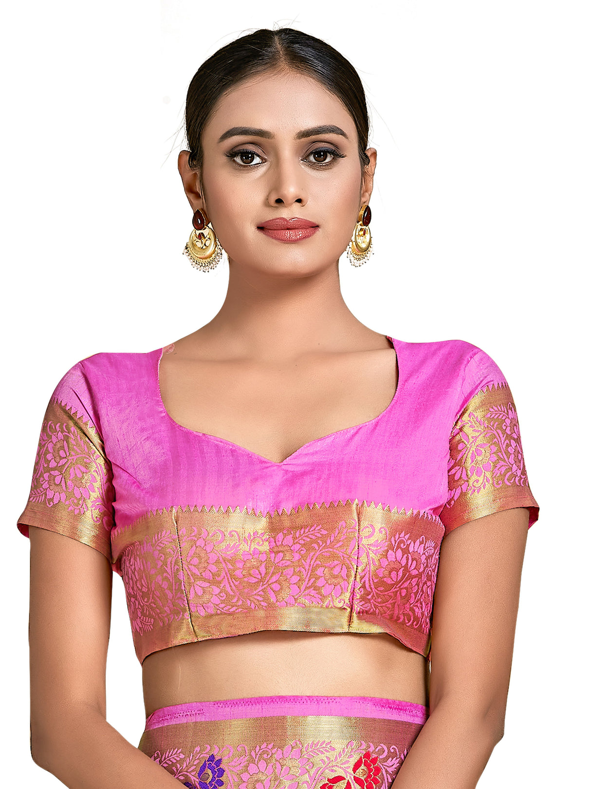 Mimosa Womens Art Silk Saree Dharmavaram Pink Color