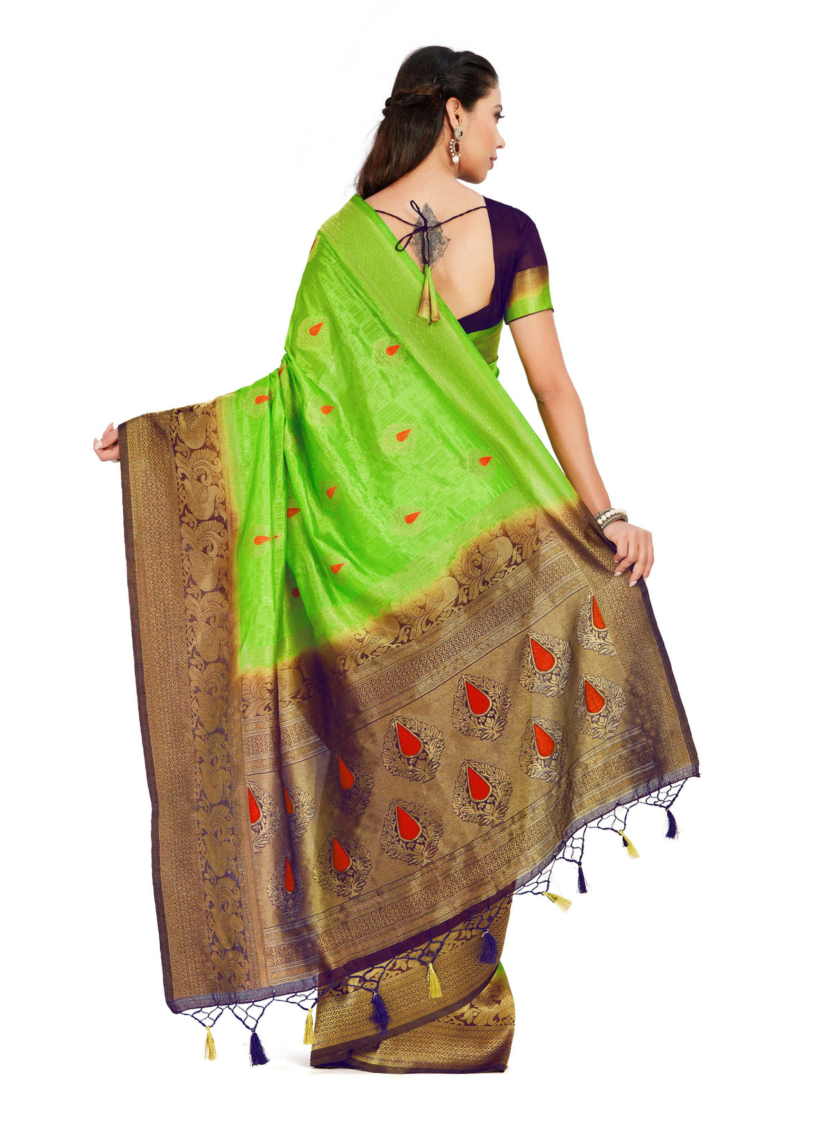 Mimosa Womens Art Silk Saree Kanjivaram Liril Color