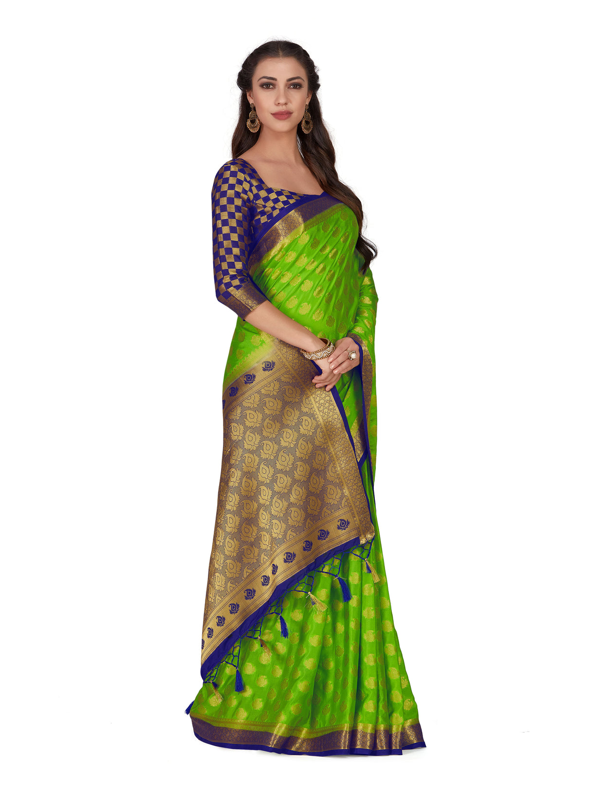 Mimosa Womens Crepe Saree Mysore Silk Liril Color