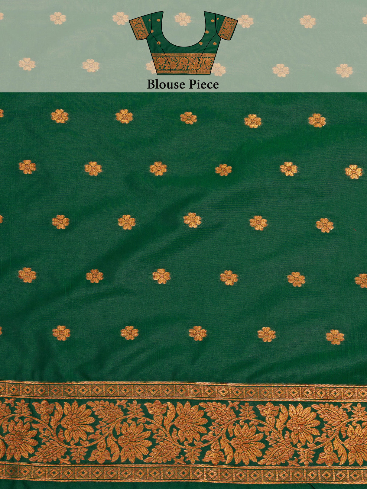 Mimosa Women's Woven Design Kanjivaram Style Art Silk Saree With Blouse Piece : SA00001376GRNFREE