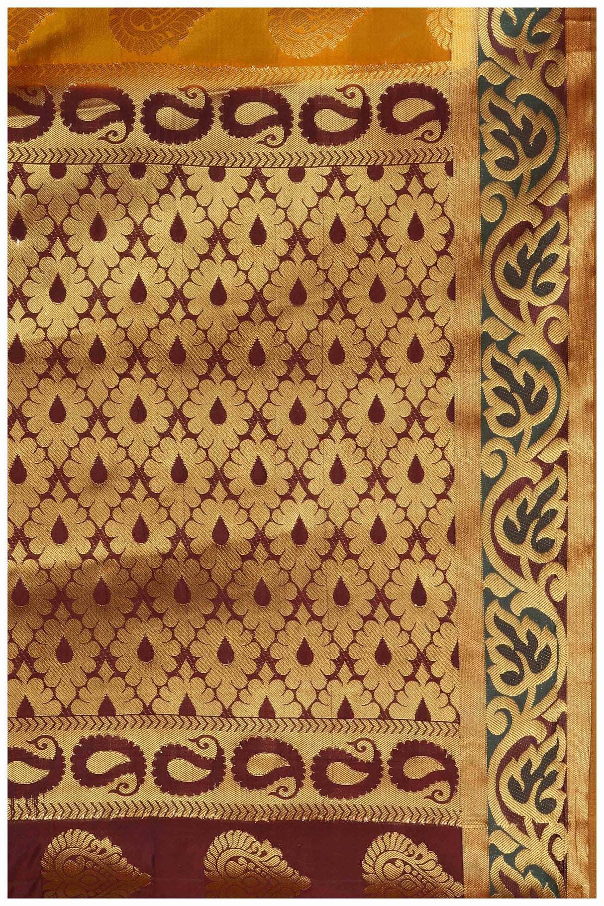 Mimosa Womens Art Silk Saree Kanjivaram Mustard Color