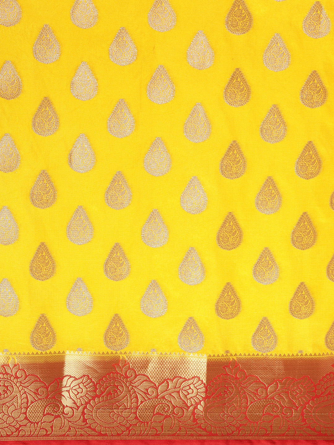 Mimosa Womens Art Silk Saree Kanjivaram Gold Color