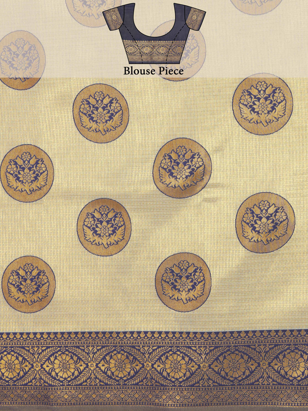 Mimosa Women's Woven Design Kanjivaram Art Silk Saree With Blouse Piece : SA0000889GY