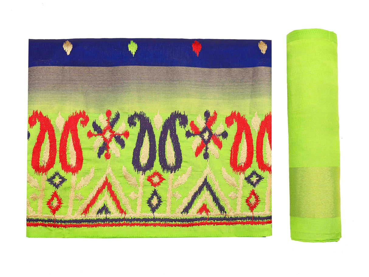 Mimosa Womens Art Silk Saree Kanjivaram style Navy Blue Color